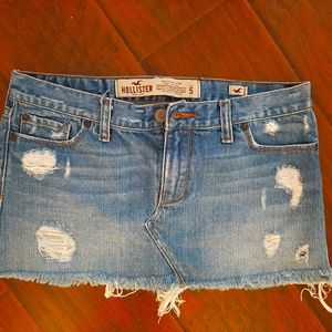 Hollister Destroyed Denim Skirt